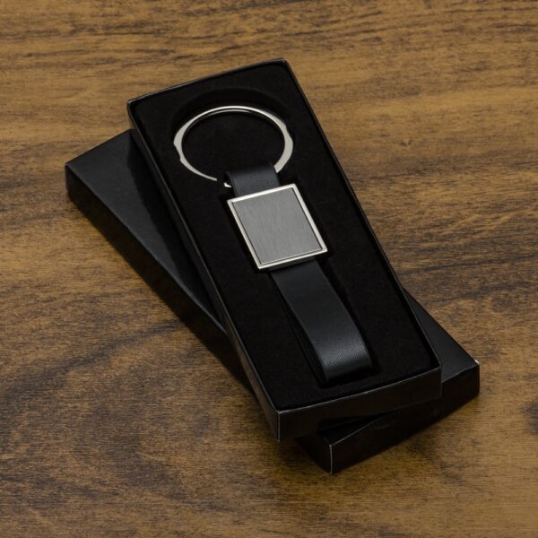 Brinde corporativo chaveiro metal prata personalizado laser