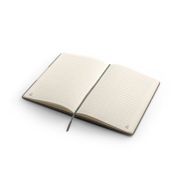 Caderno A5 preto com logo gravação transfer brinde empresa
