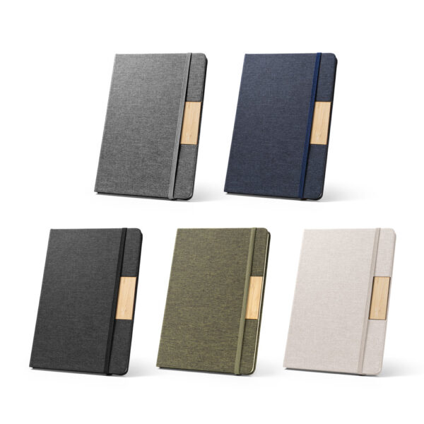 Caderno personalizado A5 capa dura PET reciclado corporativo