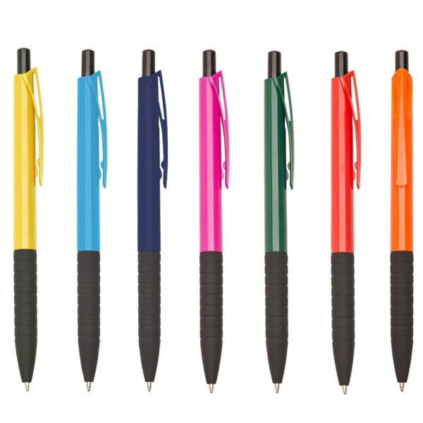 Caneta personalizada plástica colorida com logo empresa