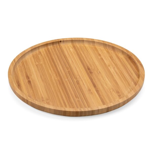 Petisqueira personalizada de bambu redonda 30cm