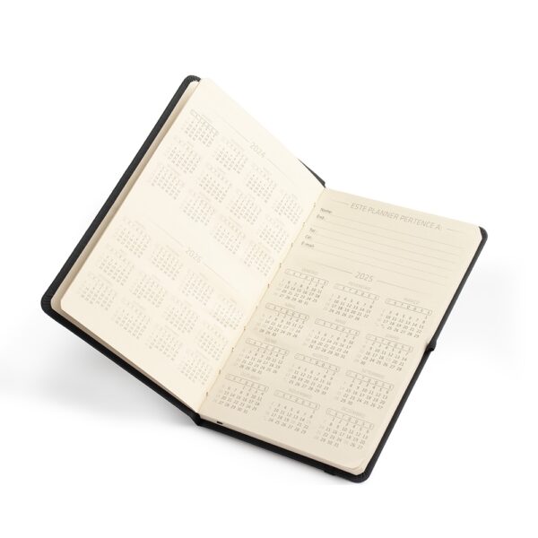 Agenda personalizada emborrachada azul silk screen