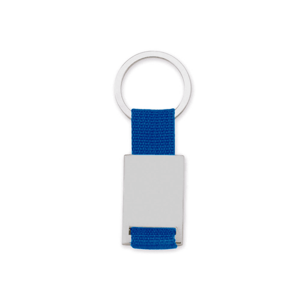Brinde empresarial chaveiro metal vermelho fita personalizada