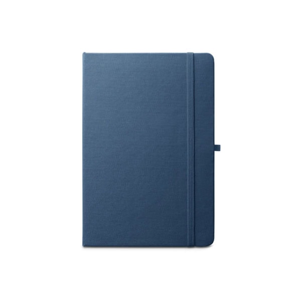 Detalhe das folhas internas do caderno A5 poliéster reciclado