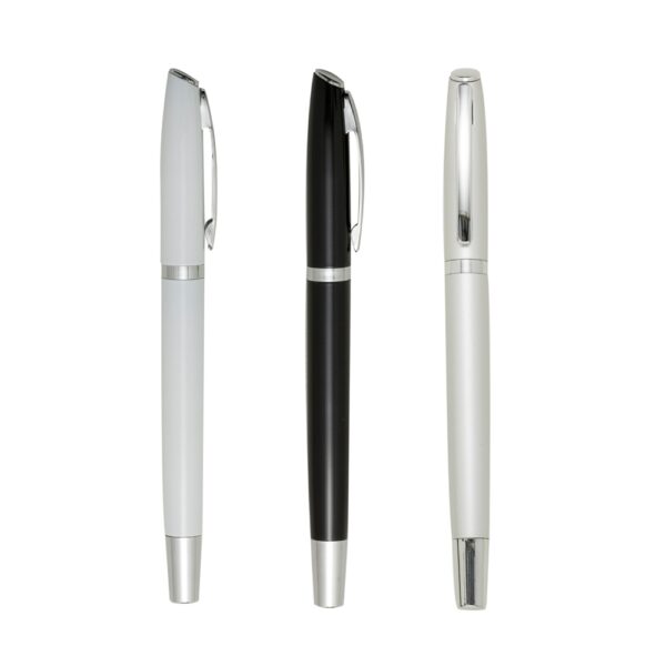 Caneta roller metal personalizada preta corporativa