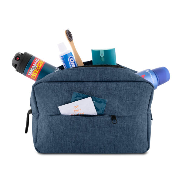 Nécessaire azul com gravação silk brindes executivos
