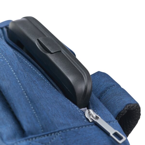 Mochila de rodinha cinza gravação placa metal brinde