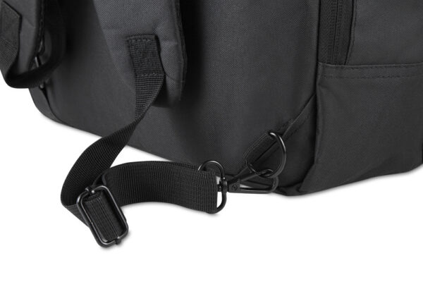 Brinde executivo mochila preta com placa metálica