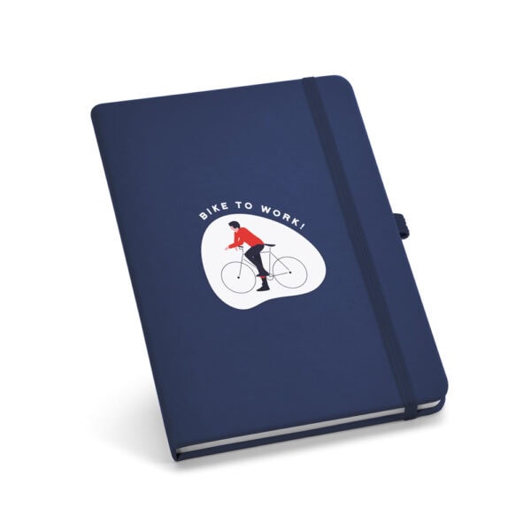 Brinde executivo caderno azul gravação silk logo