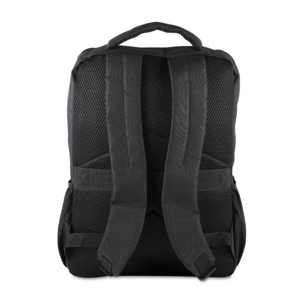 Mochila brinde empresarial preta transfer poliéster