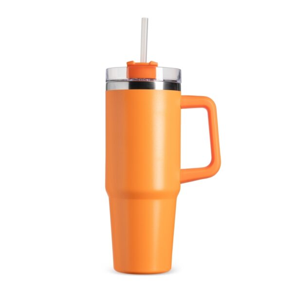 Caneca inox azul escuro brinde corporativo personalizado