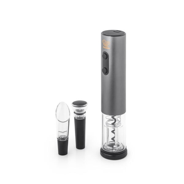 Kit vinho corporativo com gravação laser cinza escuro brinde