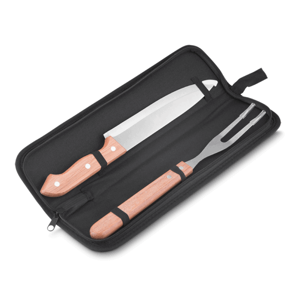 Kit Churrasco Personalizado 3 Peças Cabo Madeira