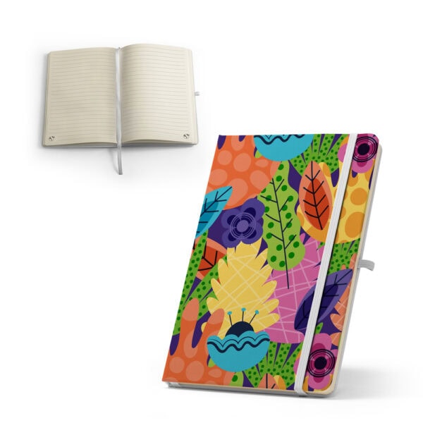 Caderno personalizado capa dura branco 21x14 cm