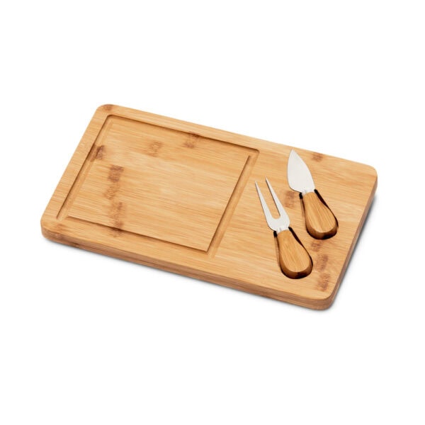 Kit Tábua de Queijo Personalizado Bambu 2 Peças