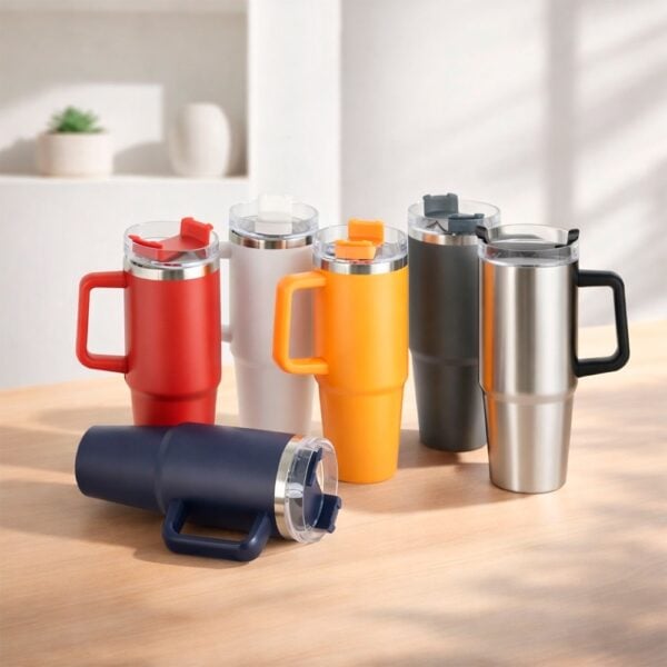 Caneca personalizada inox 900ml gravação UV corporativa