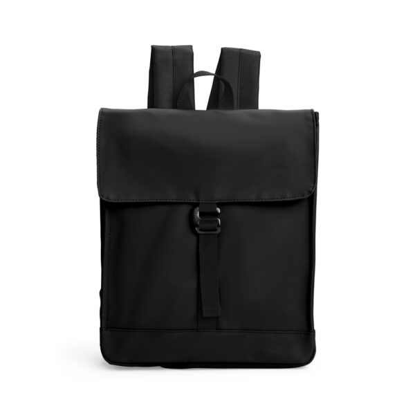 Mochila corporativa 16L couro sintético preto com marca