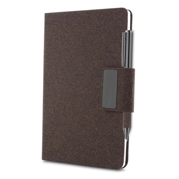 Brinde corporativo caderno cor café impressão silk