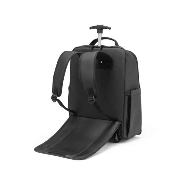 Mochila rodinha preta com logo gravado para empresas