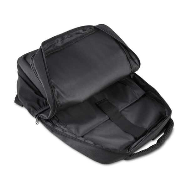 Mochila preta com placa de metal personalizada 16L