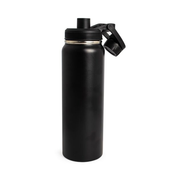 Garrafa inox preta personalizada brinde empresarial