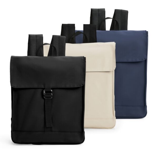 Mochila personalizada couro sintético 16L preta silk
