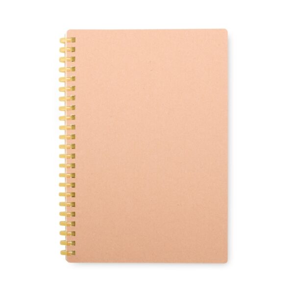 Caderno kraft laranja com logo para empresas silk