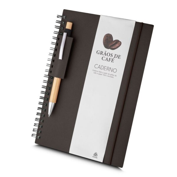 Caderno A5 azul reciclado gravação silk para brindes