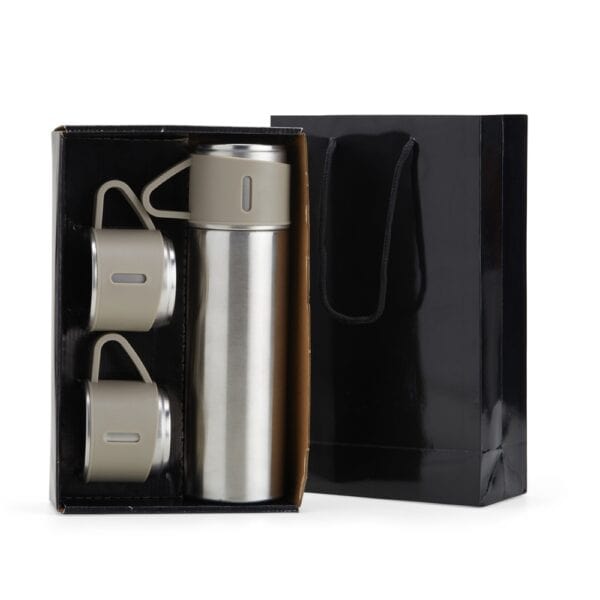 Garrafa inox corporativa kit xícaras personalizado com logo