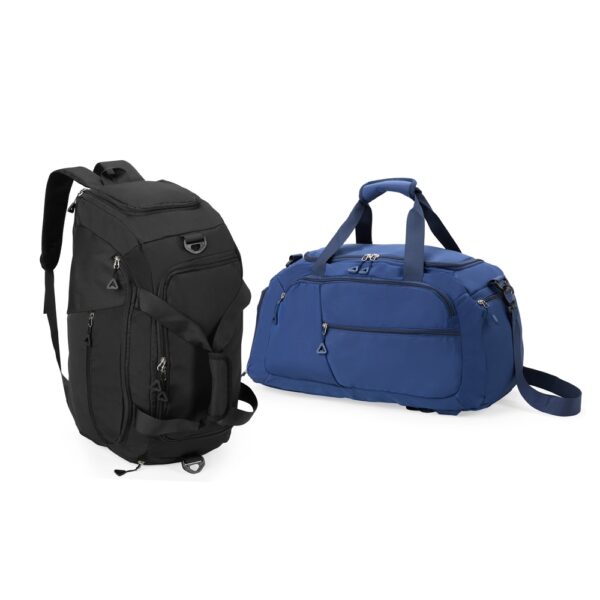 Bolsa esportiva personalizada Oxford 42L preta transfer