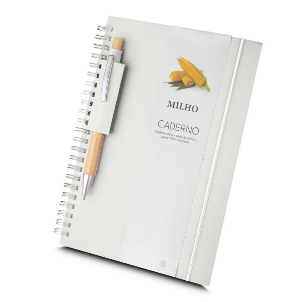 Brinde ecológico caderno vermelho A5 com logo silk