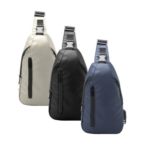 Mochila personalizada de ombro 5L azul com logo transfer