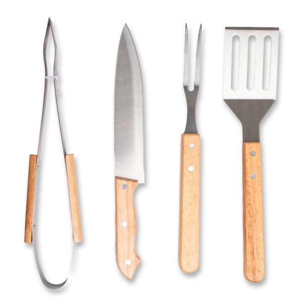 Kit churrasco 4 peças preto personalizado com logomarca