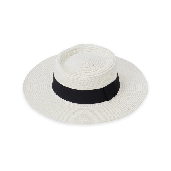 Brinde corporativo chapéu palha bege com estampa silk