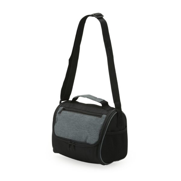 Brinde corporativo bolsa térmica cinza escuro com logomarca