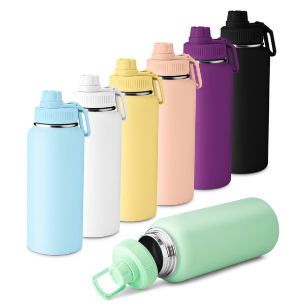 Garrafa térmica corporativa amarela 960ml com logo