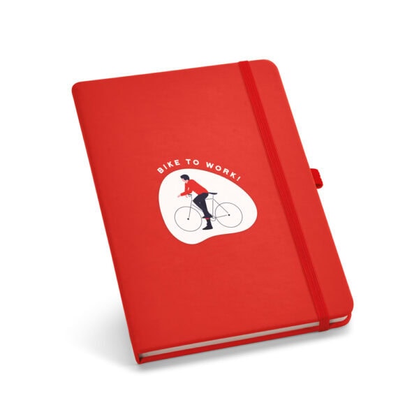 Caderno branco corporativo baixo relevo marca empresa