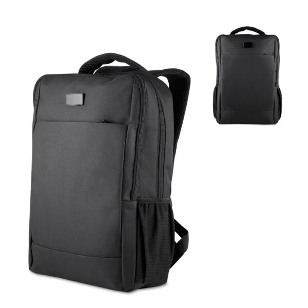 Mochila personalizada poliéster preta 16L com logo