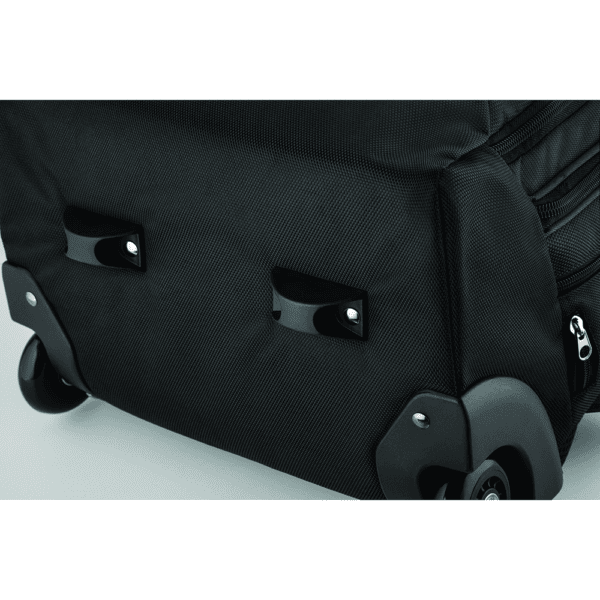 Mochila rodinha preta transfer colorido para brindes B2B