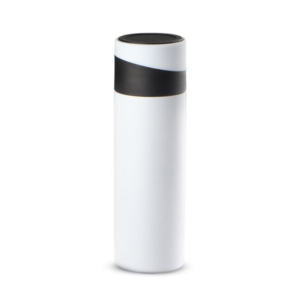 Garrafa térmica preta 400ml logo gravado laser
