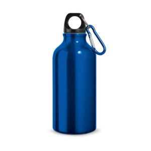 Garrafa Personalizada esportiva em alumínio com mosquetão 400 mL
