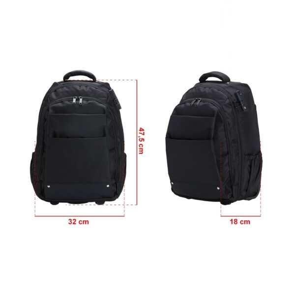 Mochila rodinha executiva preta 27L gravação silk