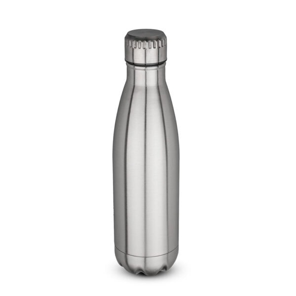 Garrafa inox 700ml brinde empresarial nas cores branco preto e prata