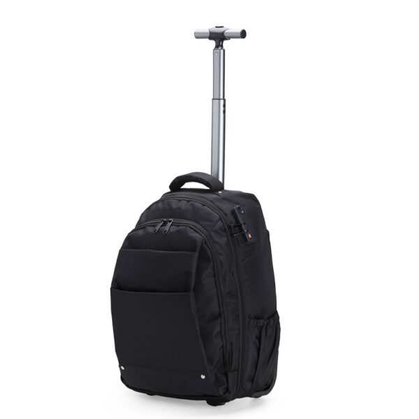 Mochila executiva com rodinha preta 27L com logo