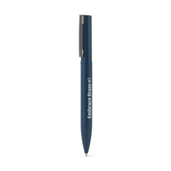 Caneta corporativa elegante azul metal logomarca gravada laser