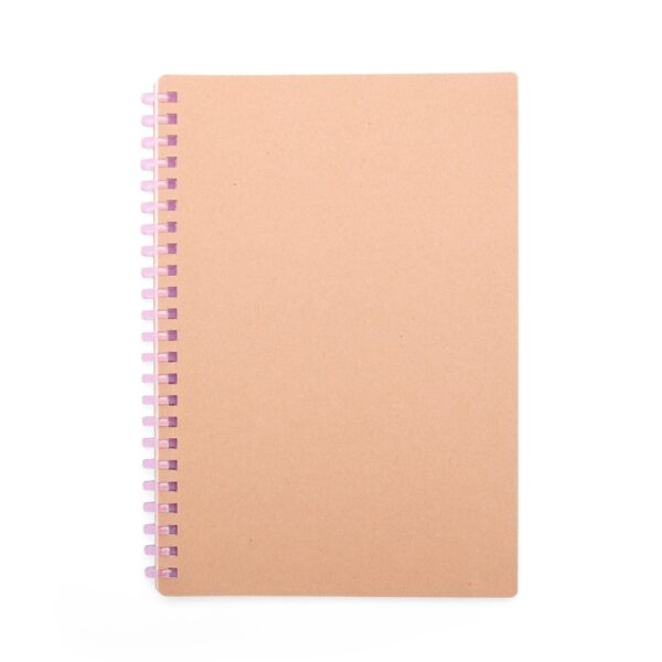 Brinde caderno kraft transparente personalizado silk
