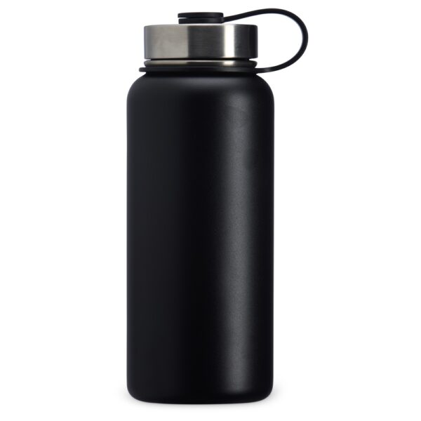 Brinde personalizado garrafa inox preta gravação a laser