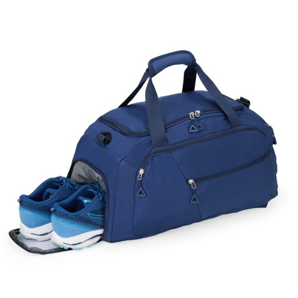 Bolsa esportiva corporativa preta 42L personalizada silk