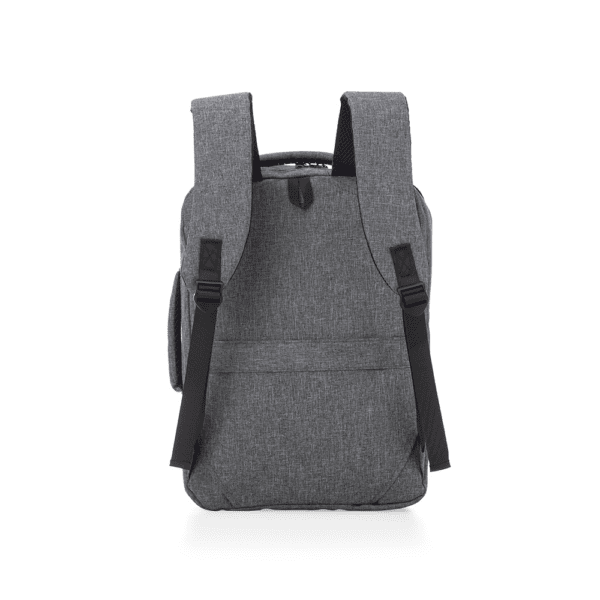 Mochila corporativa grafite com logo via transfer