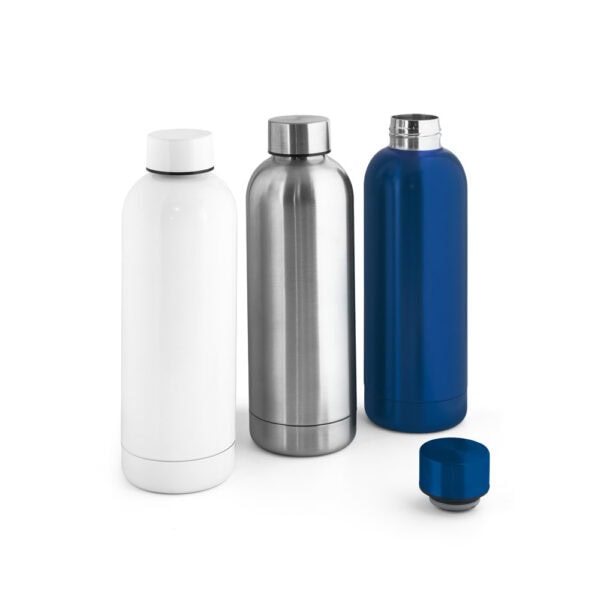 Brinde corporativo garrafa inox gravação laser azul royal